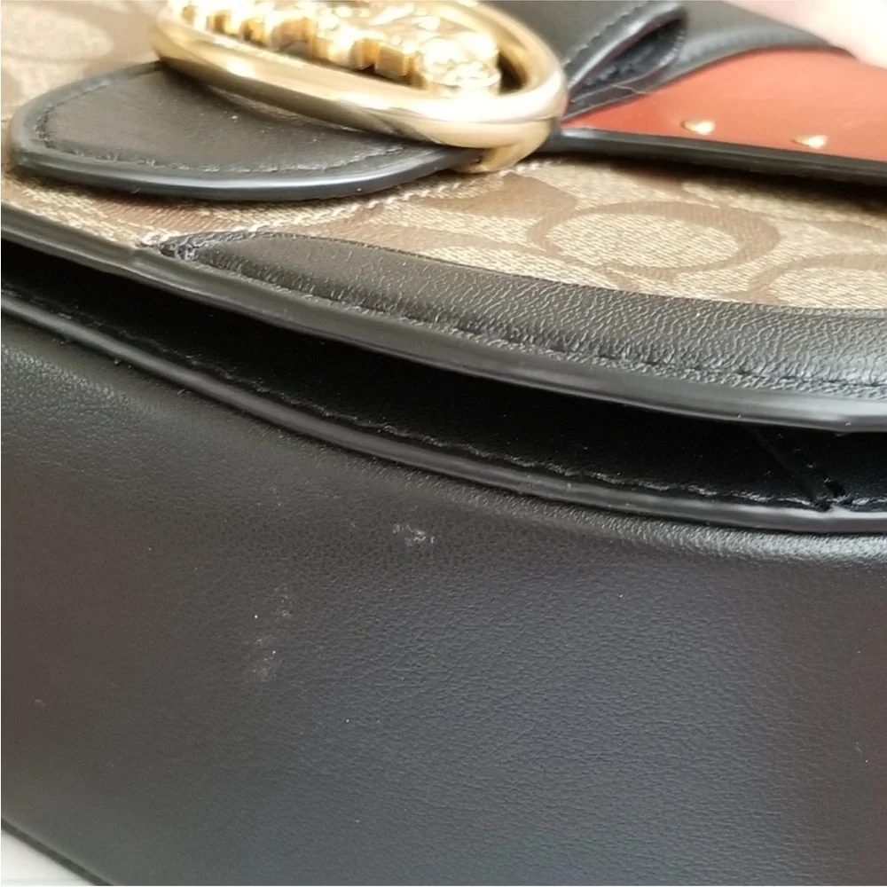 Coach Brown and Black Women's Bag Coach Georgie Saddle Bag Crossbody - Picture 16 of 16